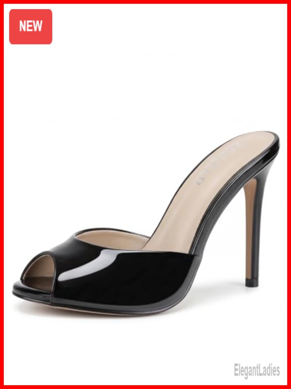 Stiletto High Heel Peep Toe Slip On Mule Sandals Party Dress Shoes
